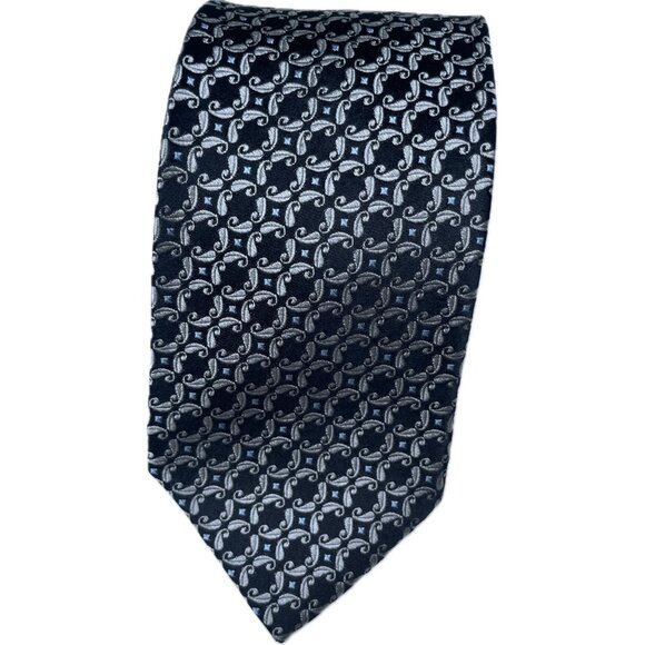 Valentino Other - Valentino 100% Silk Tie geometric interlocking Black Made In Italy 61”